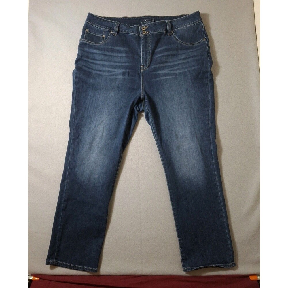 Lucky Brand Emma Straight Jeans Women's 22W 42x29 Dark Wash Stretch Comfort